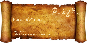 Puns Áron névjegykártya